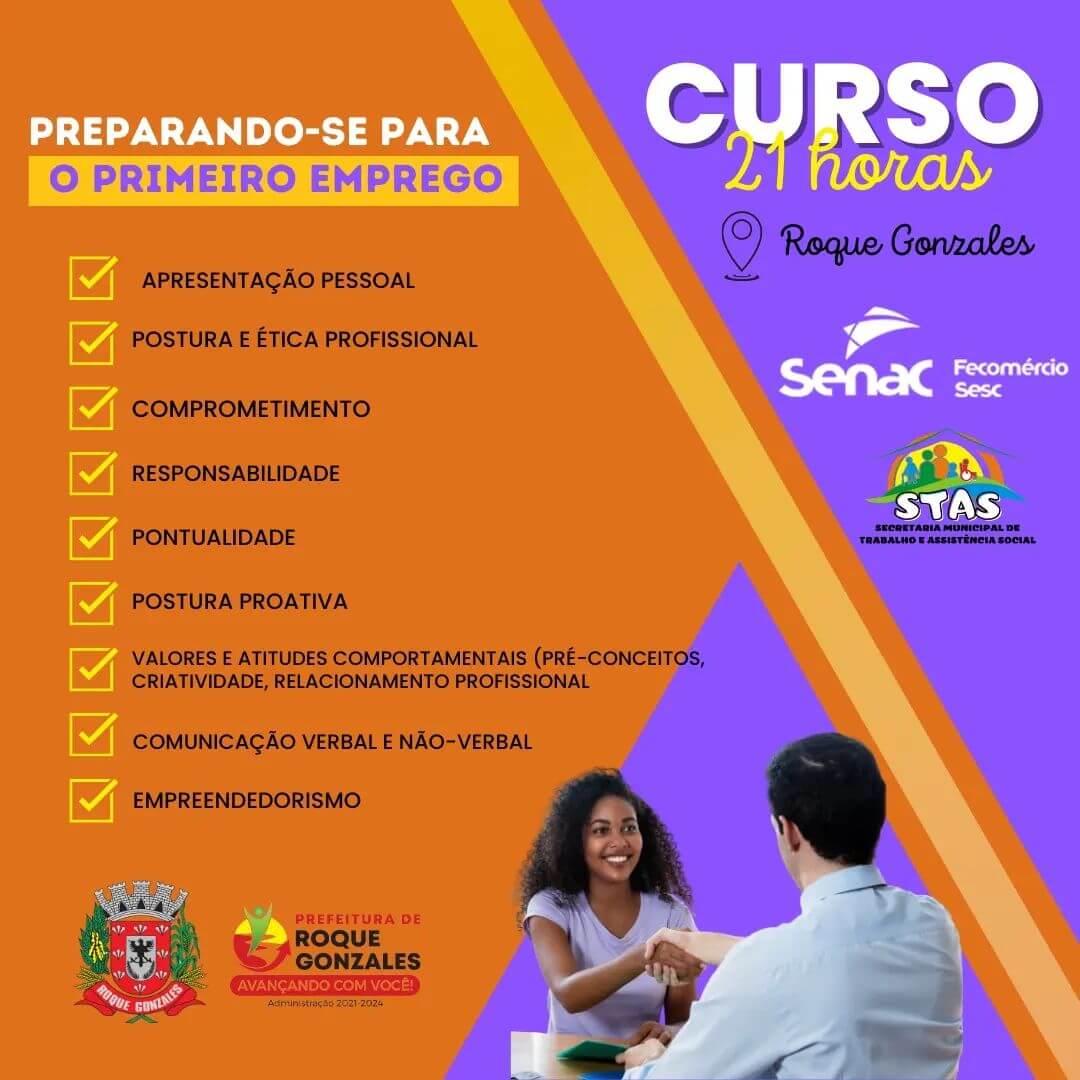 VEM AÍ UMA GRANDE OPORTUNIDADE PARA OS JOVENS ROQUEGONZALENSES