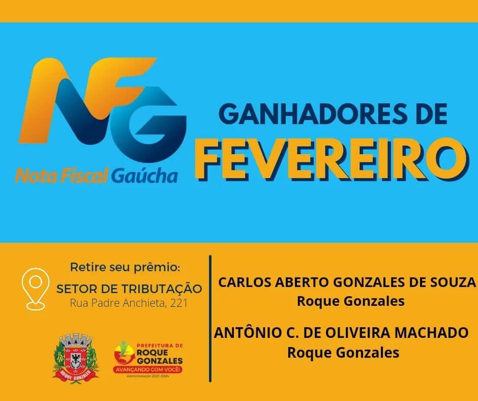 GANHADORES DA NFG DE ROQUE GONZALES
