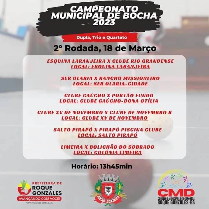 JOGOS DO CAMPEONATO MUNICIPAL DE BOCHA 2023