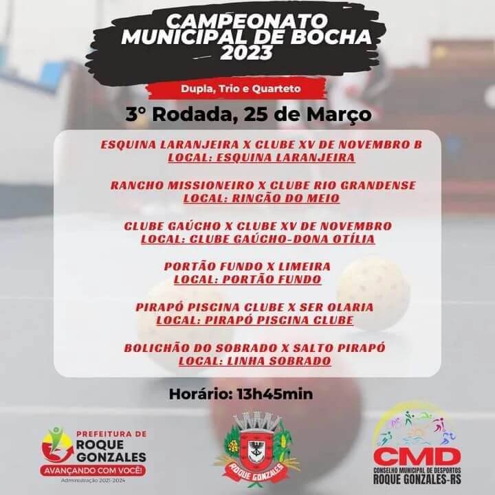  TERCEIRA RODADA DOA CAMPEONATOS MUNICIPAIS
