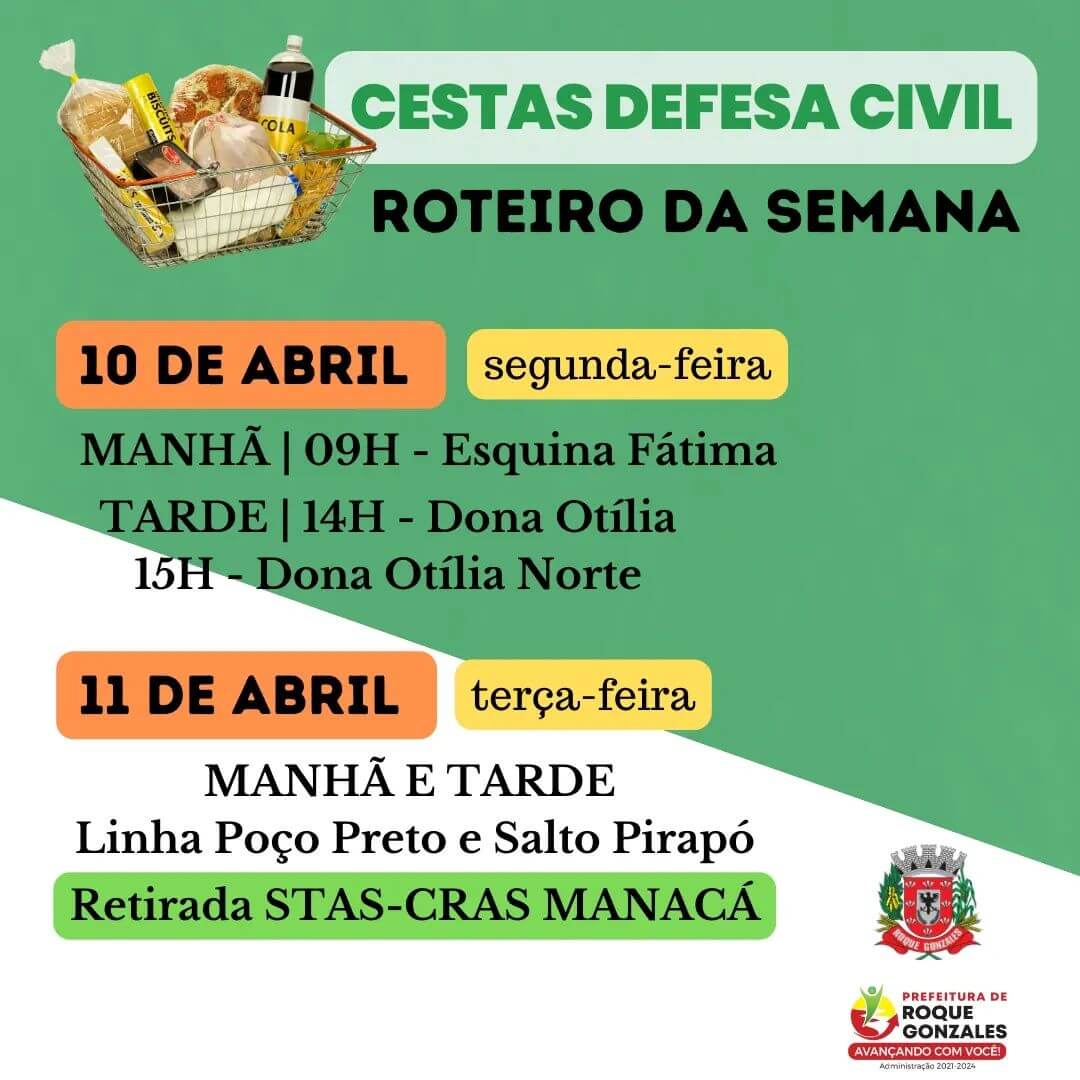 NOVO ROTEIRO PARA A ENTREGA DAS CESTAS BÁSICAS