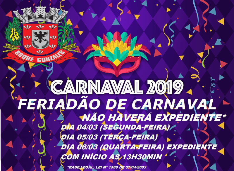 PREFEITURA NÃO TERÁ EXPEDIENTE NOS DIAS 04 E 05 DE MARÇO