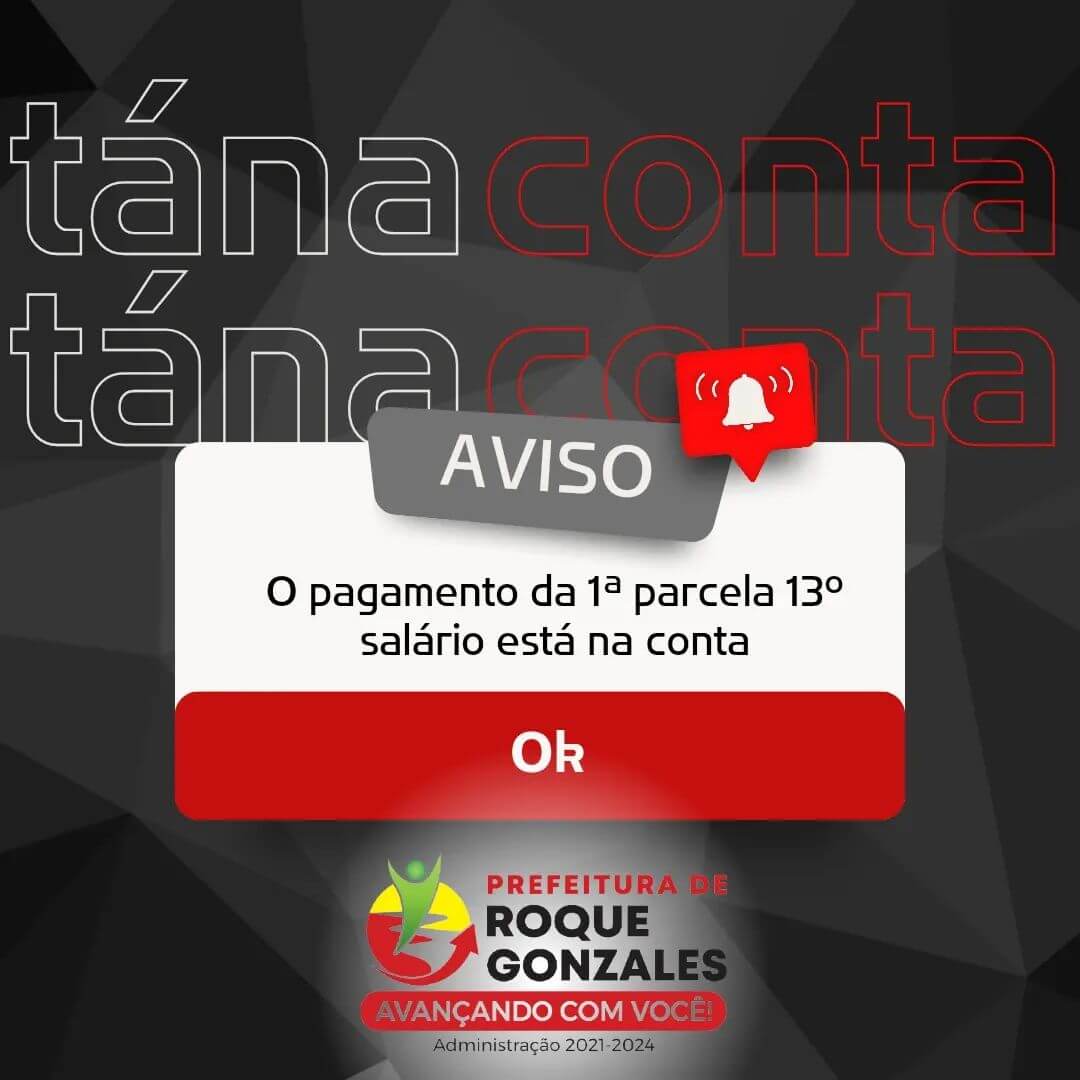 PAGAMENTO DA 1° PARCELA DO 13° SALÁRIO 