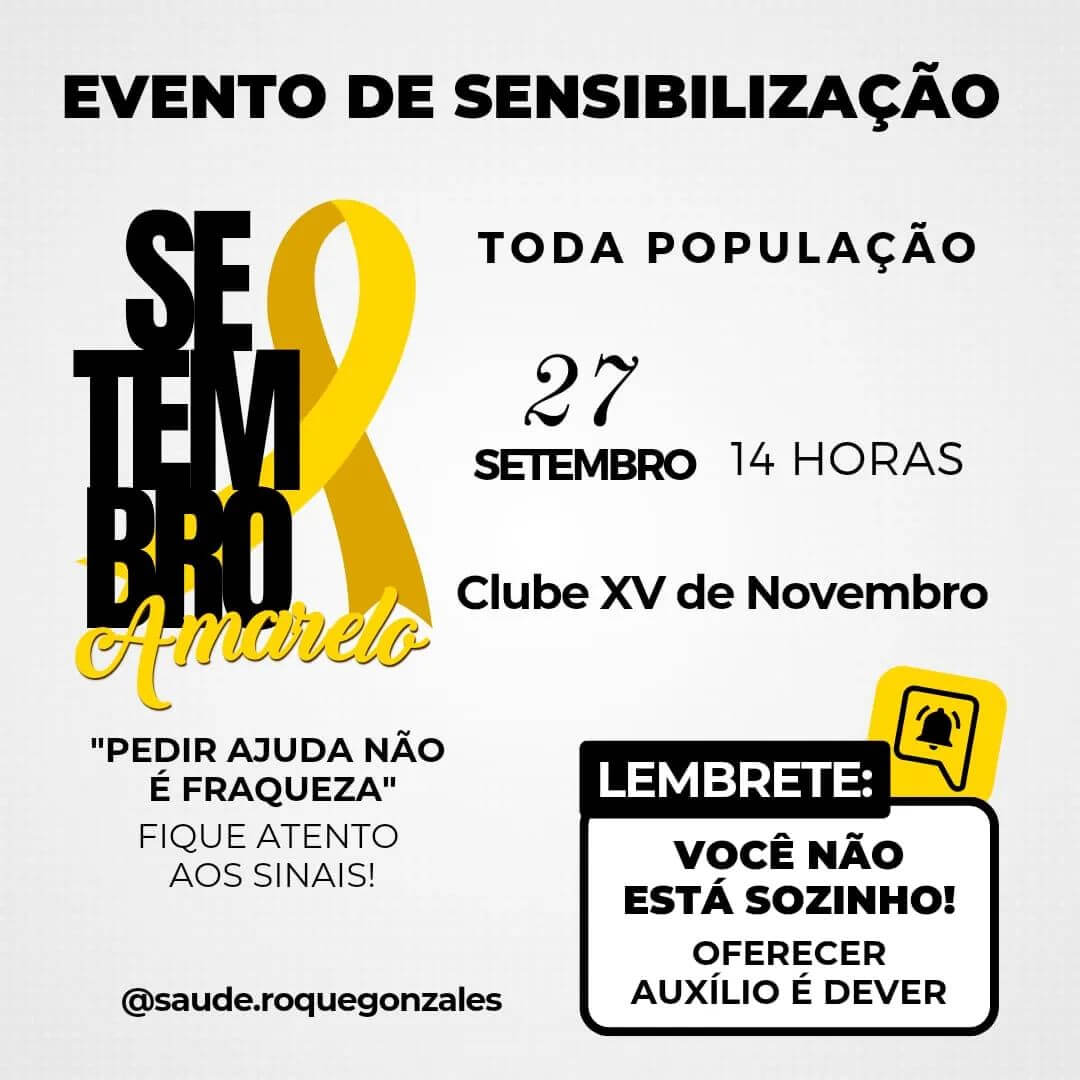 SECRETARIA DE SAÚDE REALIZA EVENTO DE SENSIBILIZAÇÃO PARA O SETEMBRO AMARELO