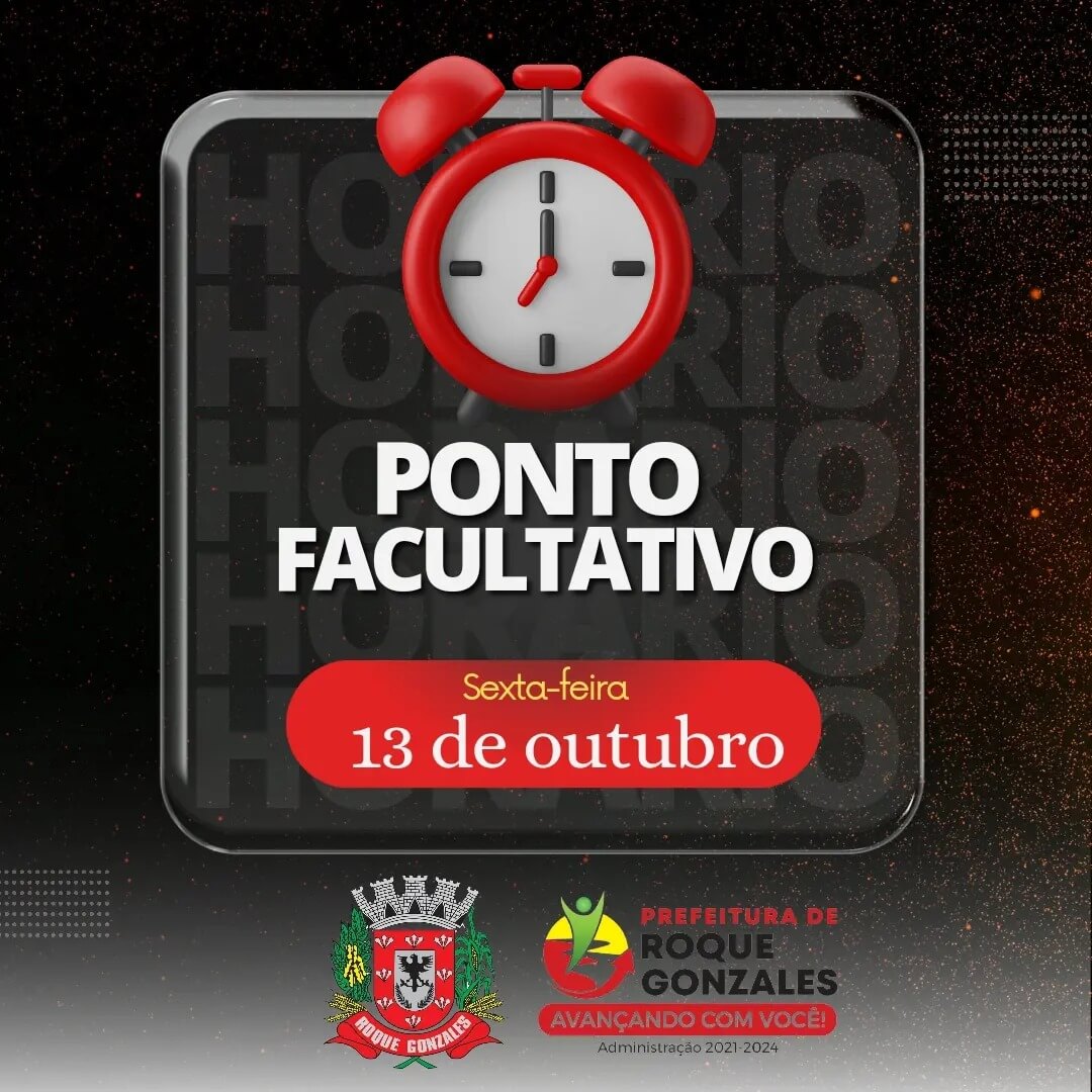 MUNICÍPIO TERÁ PONTO FACULTATIVO NESTA SEXTA-FEIRA