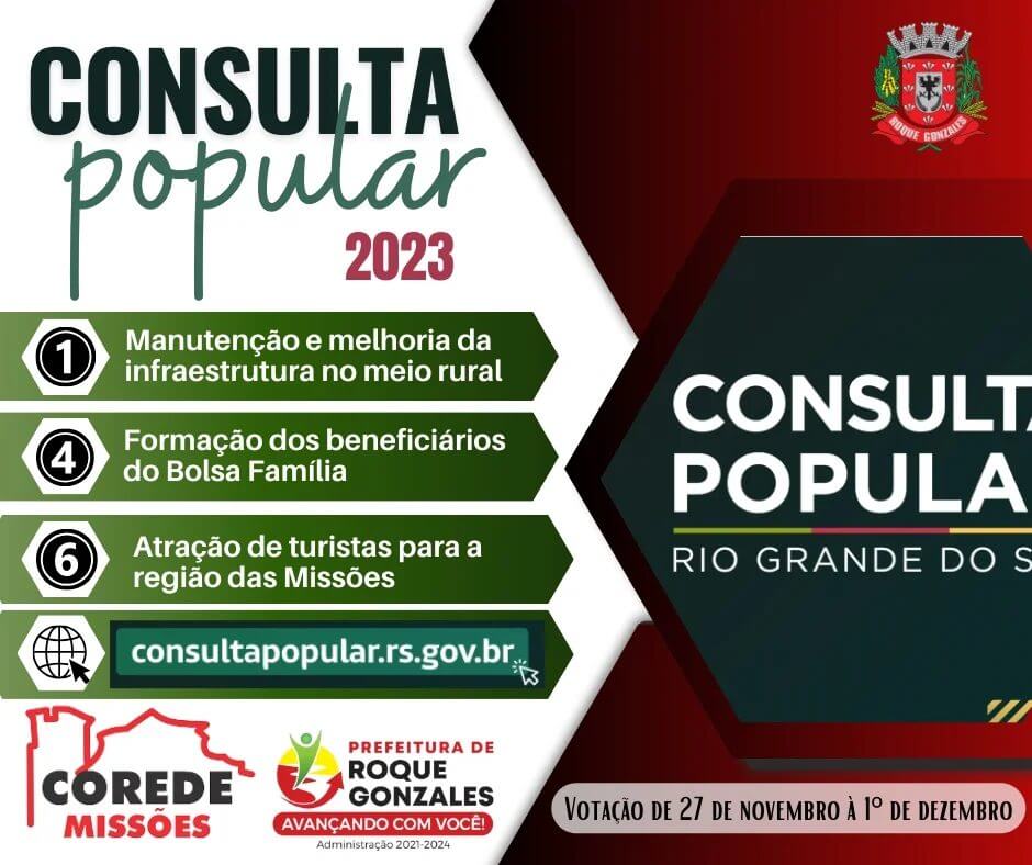 VOTAÇÃO CONSULTA POPULAR 2023 INICIOU NESTA SEGUNDA (27)