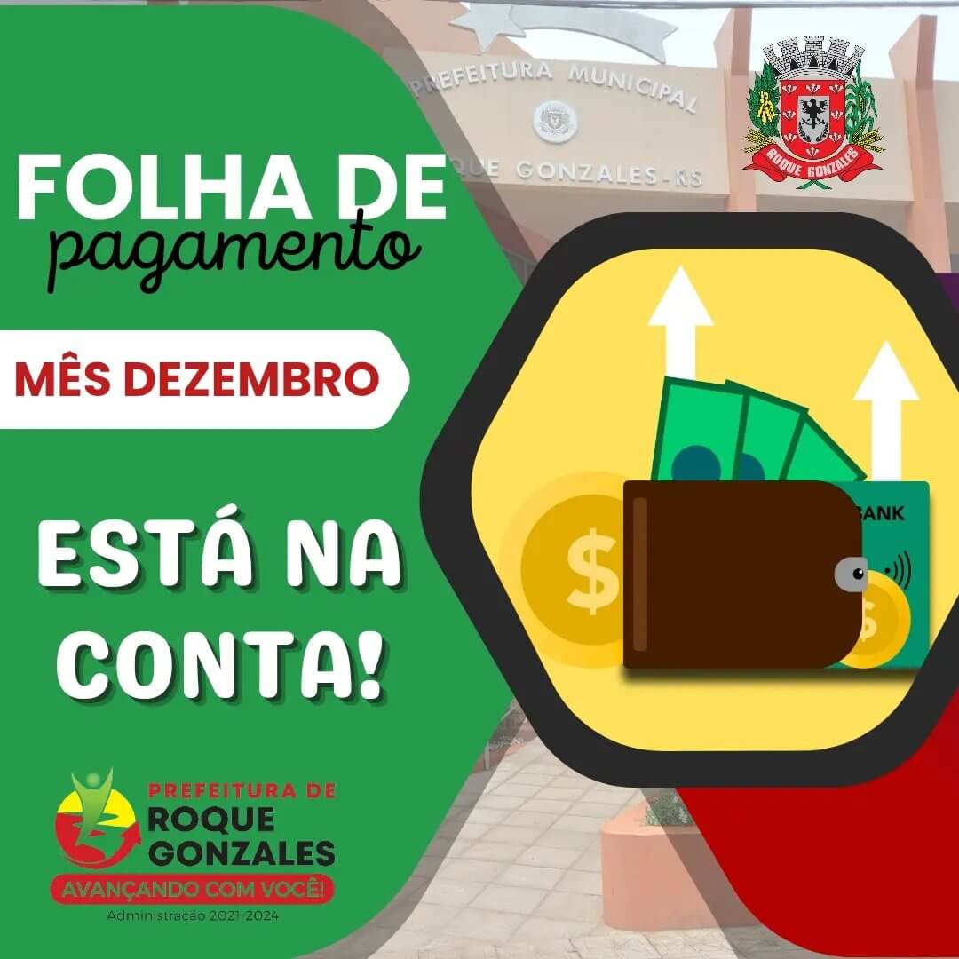 FOLHA DE PAGAMENTO DOS SERVIDORES MUNICIPAIS É PAGA NESTA SEXTA-FEIRA (22)