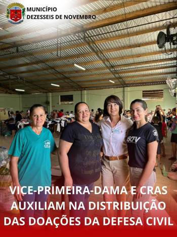 <p>Vice-Primeira-Dama juntamente com o CRAS auxilia na distribui&ccedil;&atilde;o das doa&ccedil;&otilde;es da Defesa Civil</p>