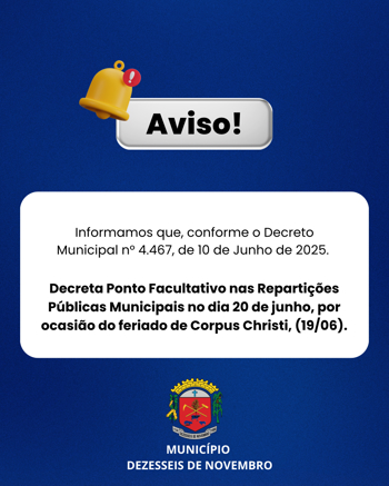 <p>Aviso de Ponto Facultativo&nbsp;</p>