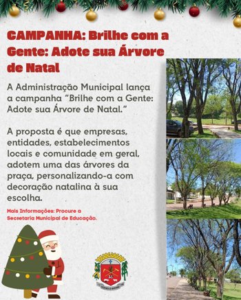 <p>CAMPANHA: BRILHE COM A GENTE; ADOTE SUA &Aacute;RVORE DE NATAL</p>