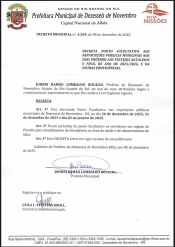 <p>PONTO FACULTATIVO&nbsp;</p>