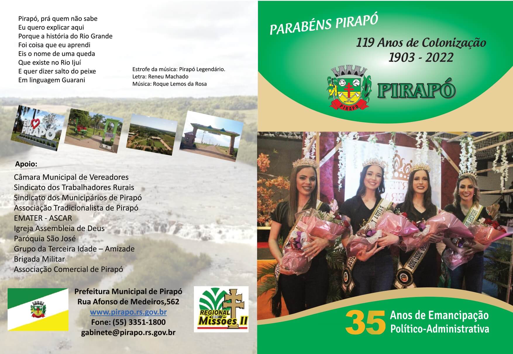 Folder programação Mês do Munícipio 