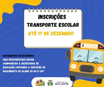 <p><strong>INSCRI&Ccedil;&Otilde;ES PARA O TRANSPORTE ESCOLAR</strong></p>