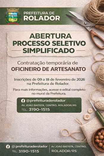 <p><strong>EDITAL DE PROCESSO SELETIVO SIMPLIFICADO N&ordm; 02/202026-DESTINADO A CONTRATA&Ccedil;&Atilde;O TEMPORARIA DE OFICINEIRO DE ARTESANATO</strong></p>