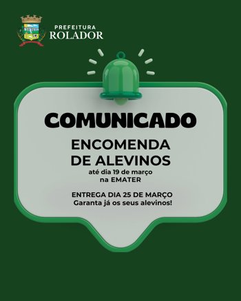 <p data-start="54" data-end="82"><strong data-start="54" data-end="82">🐟&nbsp; ENCOMENDA DE ALEVINOS</strong></p>
<p data-start="232" data-end="283">&nbsp;</p>