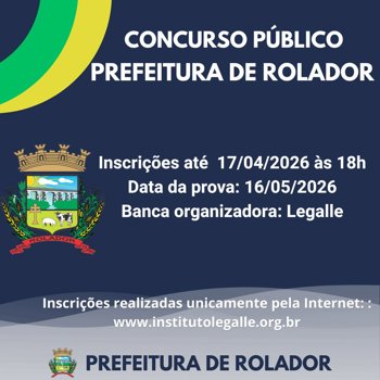 <p><strong>MUNIC&Iacute;PIO DE ROLADOR CONCURSO P&Uacute;BLICO N&ordm; 01/2026</strong><br /><strong>Extrato do Edital de Abertura e Inscri&ccedil;&otilde;es</strong></p>
