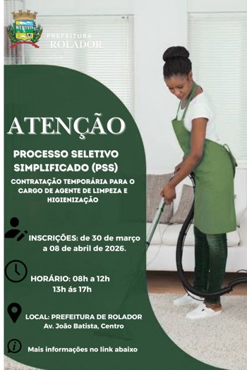AVISO DE ABERTURA &ndash; PSS PARA CONTRATA&Ccedil;&Atilde;O TEMPOR&Aacute;RIA DE AGENTE DE LIMPEZA E HIGIENIZA&Ccedil;&Atilde;O