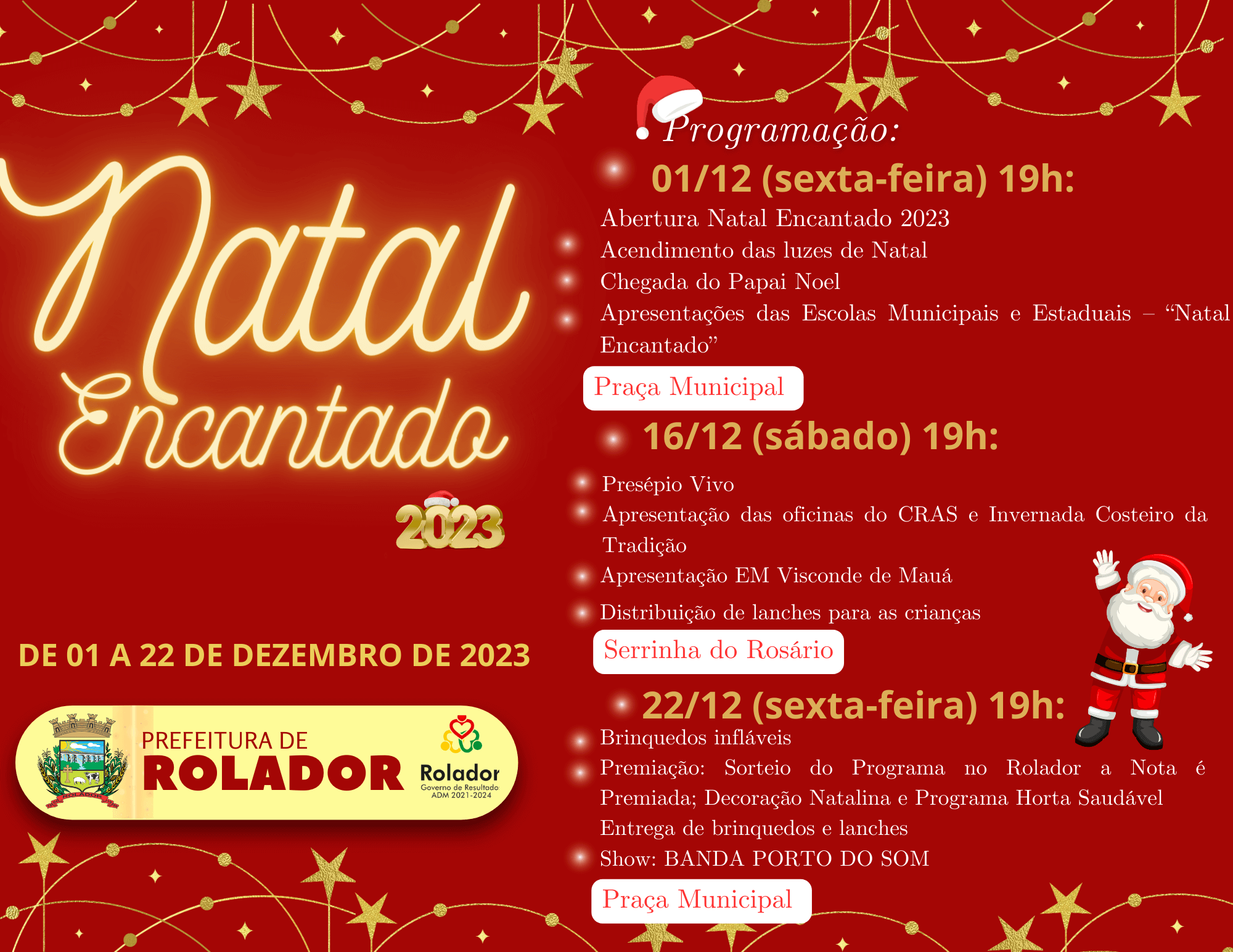  PROGRAMAÇÃO NATALINA 2023 - "NATAL ENCANTADO" 