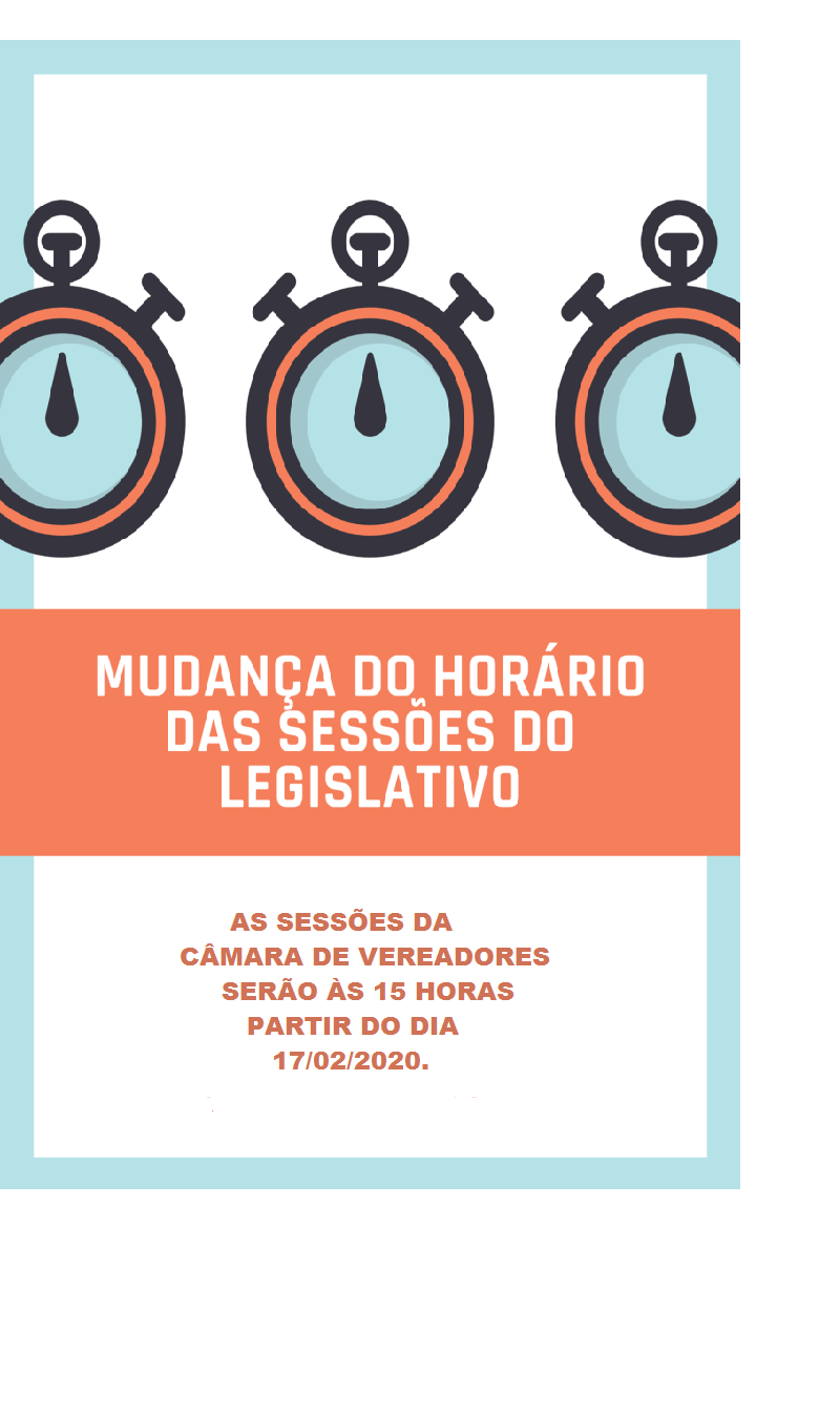 Horário das Sessões Ordinárias - 15horas.