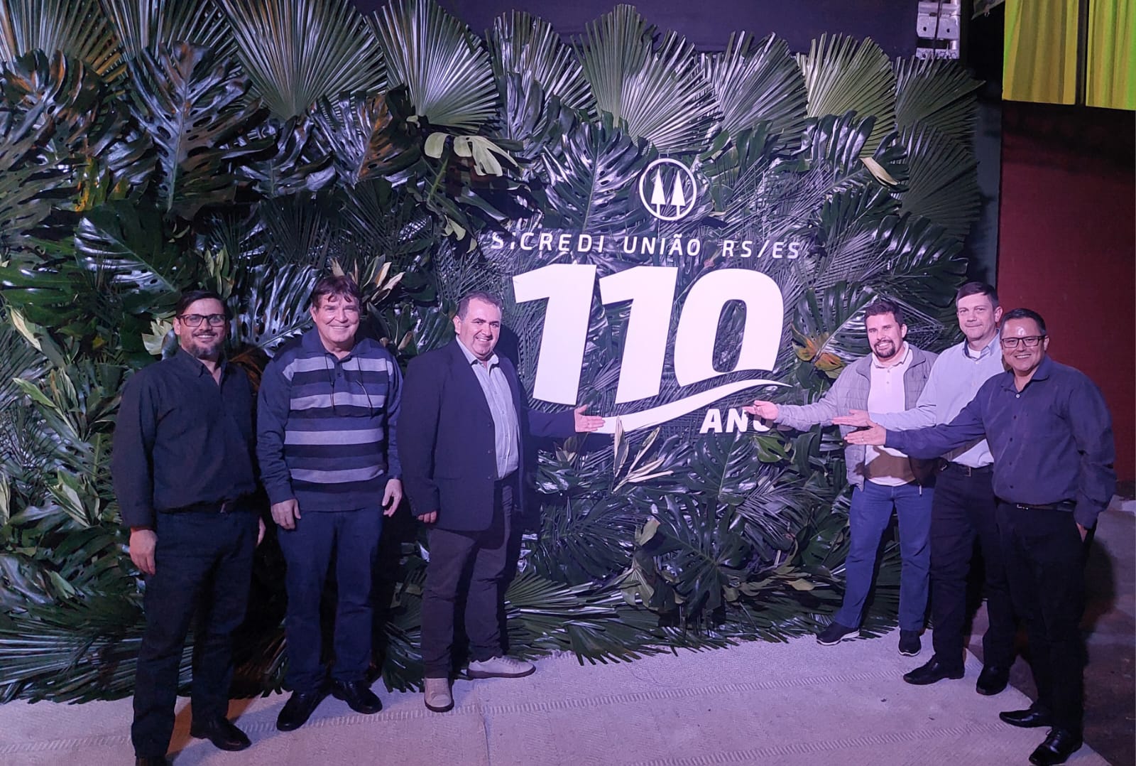 Vereadores presentes no evento em comemoração aos 110 anos do Sicredi União RS/ES. 