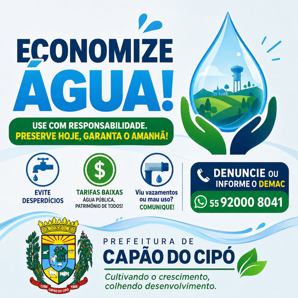 <span style="font-size: 12pt;"><strong>💧 USE ÁGUA COM CONSCIÊNCIA! 💧</strong></span>