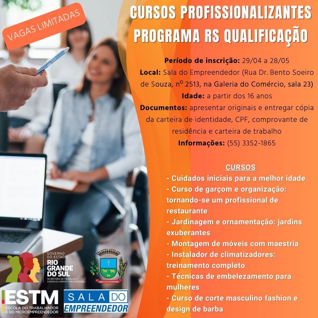 <p>Inscri&ccedil;&otilde;es para cursos do RS Qualifica&ccedil;&atilde;o est&atilde;o abertas</p>