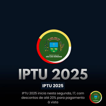 <p><strong>IPTU 2025 inicia nesta segunda, 17, com descontos de at&eacute; 20% para pagamento &agrave; vista</strong></p>