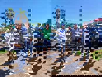 <p><strong>Superintendente do Dnit visitou as obras do trevo da Pra&ccedil;a Jayme</strong></p>