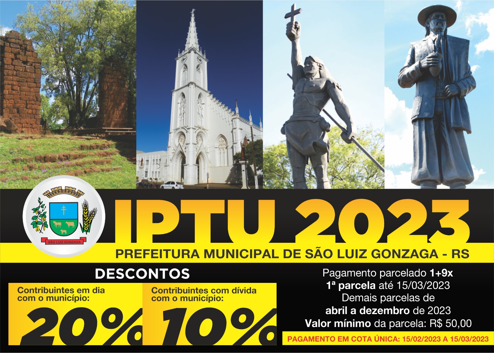 Calendário de pagamento do IPTU 2023 inicia amanhã  
