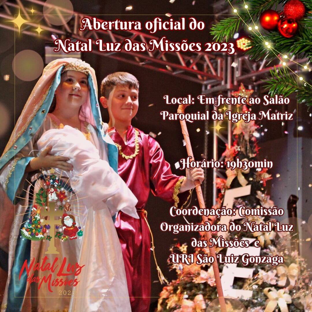 Abertura do Natal Luz das Missões 2023 ocorre nesta terça-feira
