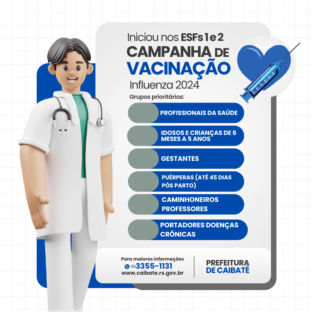 PREFEITURA DE CAIBATÉ INICIOU A CAMPANHA DE VACINAÇÃO CONTRA A INFLUENZA
