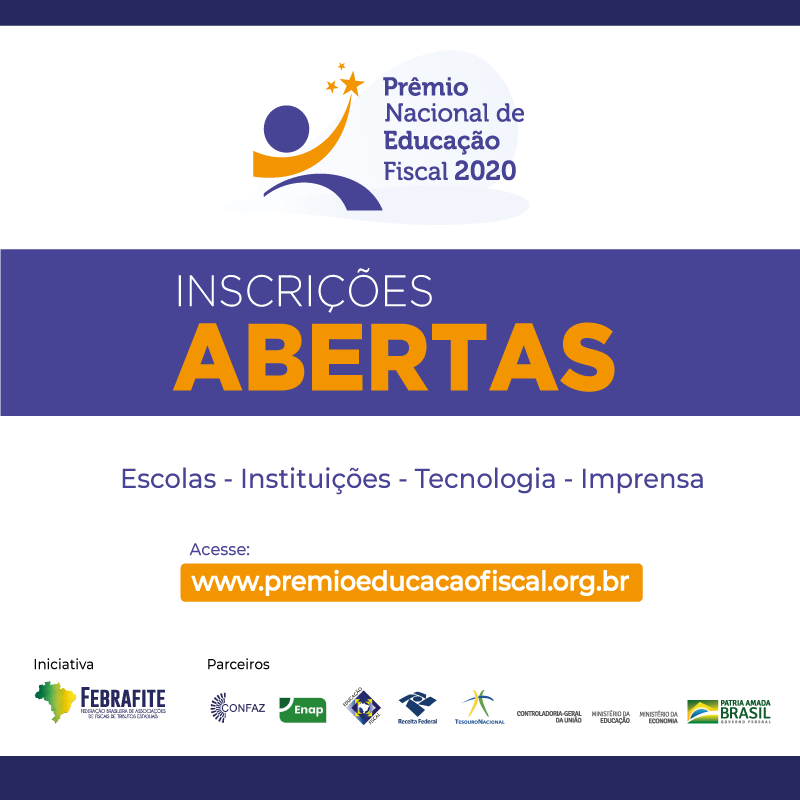 Vem aí, o Prêmio Nacional de Educação Fiscal 2020