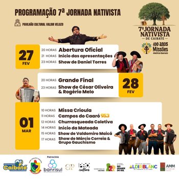 <p>Caibat&eacute; vive a cultura ga&uacute;cha na 7&ordf; Jornada Nativista</p>