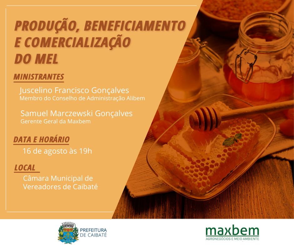 PALESTRA SOBRE APICULTURA SERÁ REALIZADA EM CAIBATÉ NA PRÓXIMA SEGUNDA-FEIRA