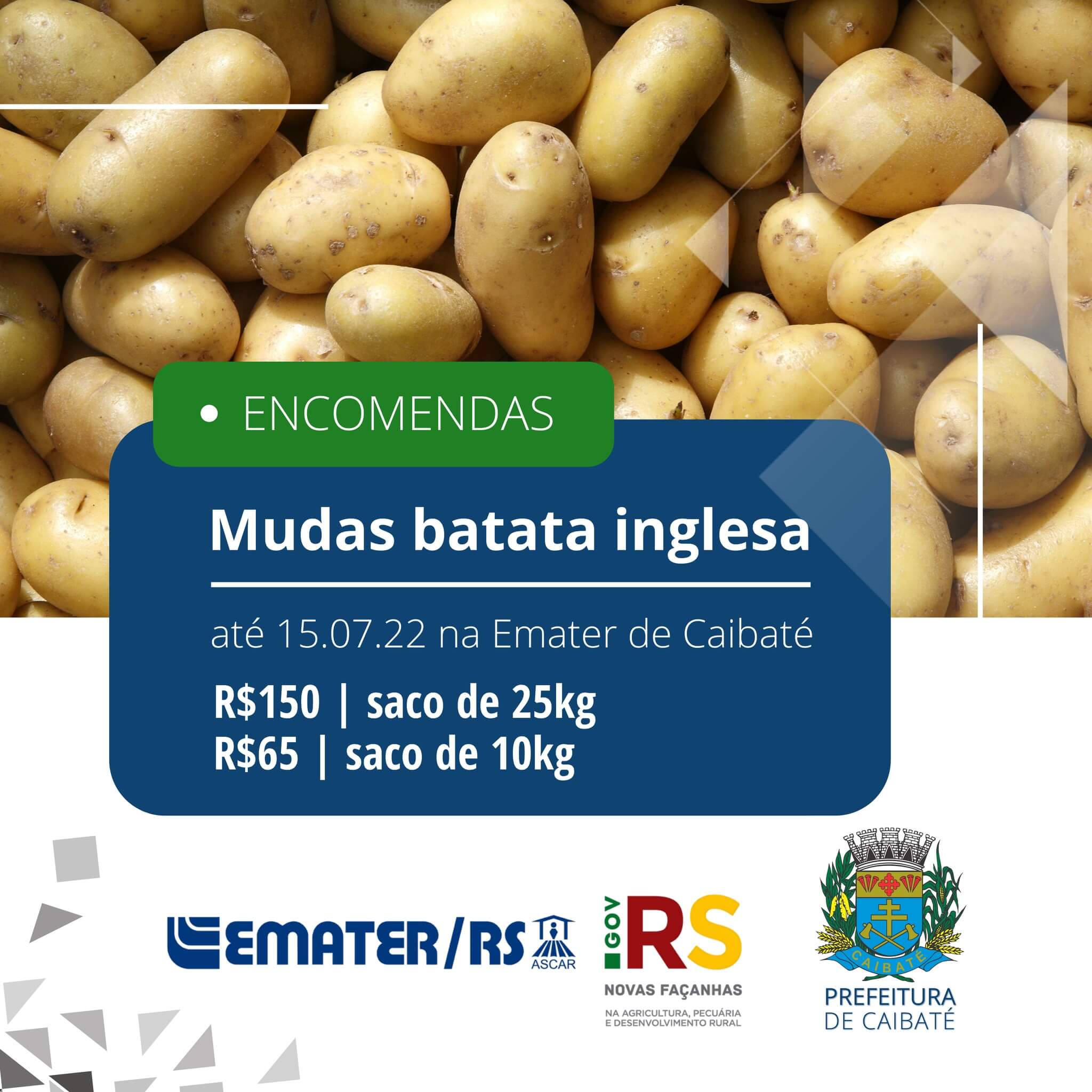 SEC. DA AGRICULTURA INFORMA: ABERTO PERÍODO DE ENCOMENDAS 
