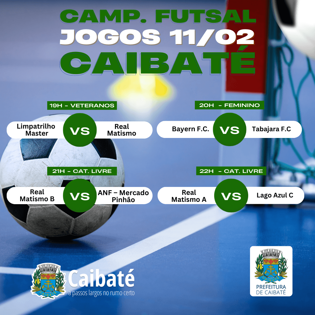 SEGUNDA RODADA DO CAMPEONATO MUNICIPAL DE FUTSAL É NESTE PRÓXIMO SÁBADO
