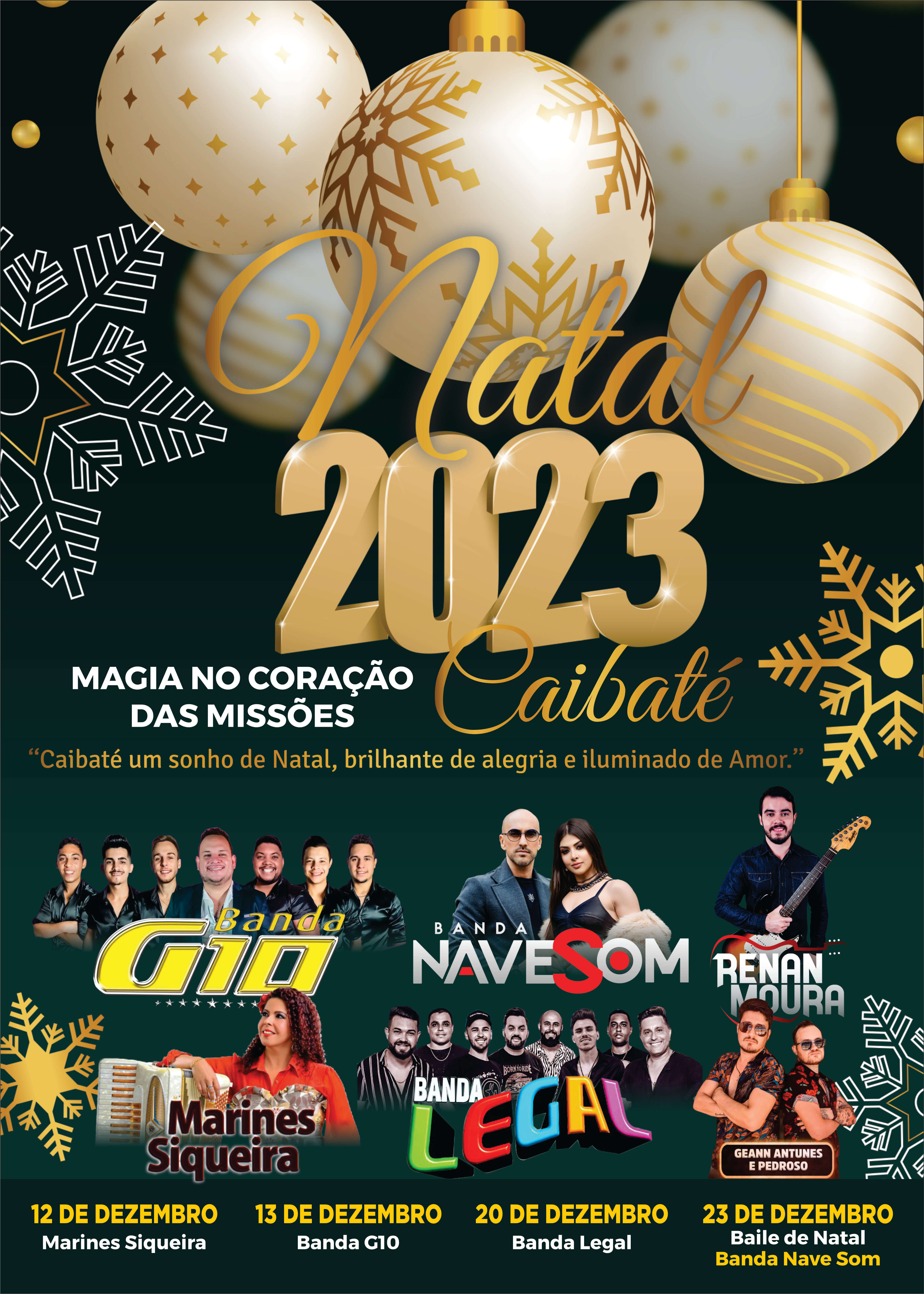 PROGRAMAÇÃO NATALINA 2023 | UM SONHO DE NATAL PARA OS CAIBATEENSES 