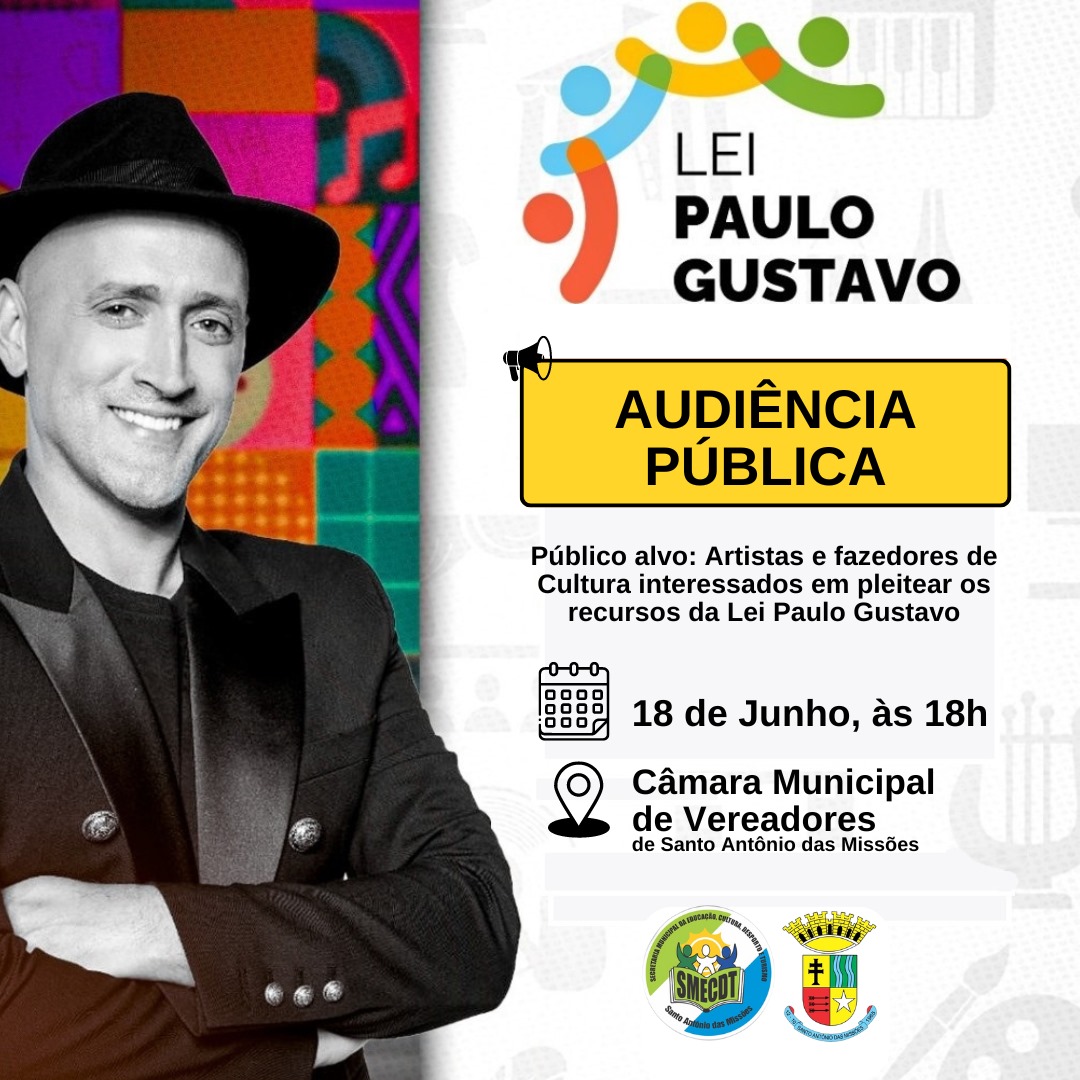 Participe da Audiência Pública sobre a Lei Paulo Gustavo