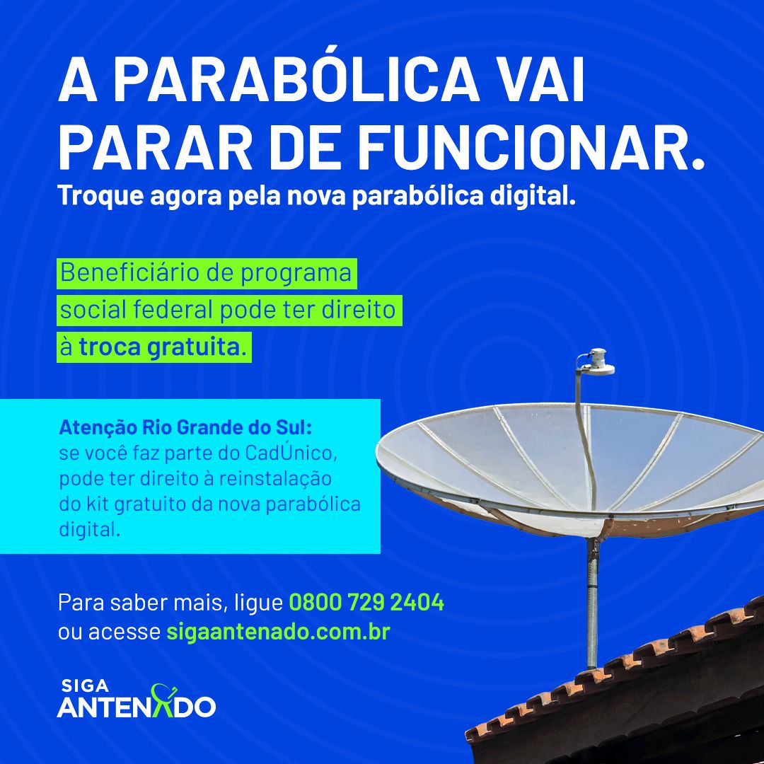 <p>Prefeitura de Santo Ant&ocirc;nio das Miss&otilde;es adere ao Programa Siga Antenado e garante substitui&ccedil;&atilde;o gratuita de Parab&oacute;licas Anal&oacute;gicas</p>
