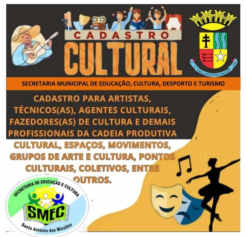 Inscrições abertas para o Cadastro Municipal de Agentes Culturais