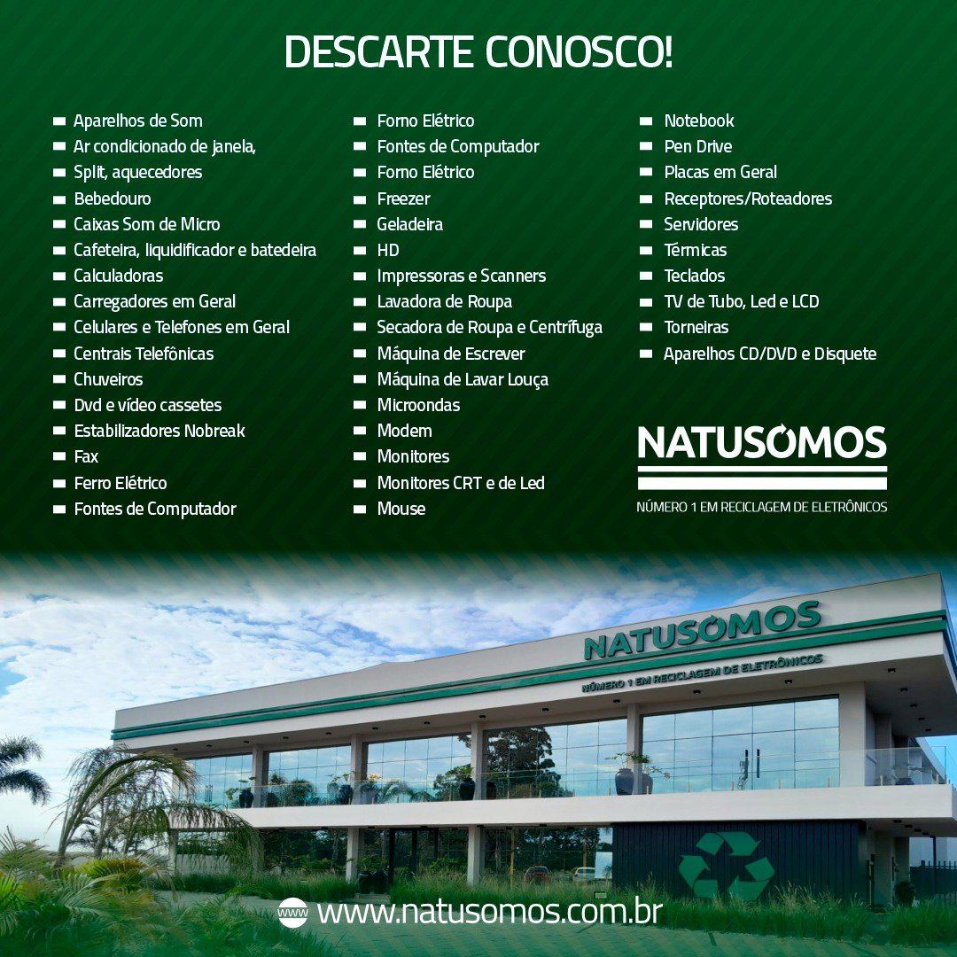 <p>Recolhimento e Destina&ccedil;&atilde;o Correta de Equipamentos Eletr&ocirc;nicos e Linha Branca</p>