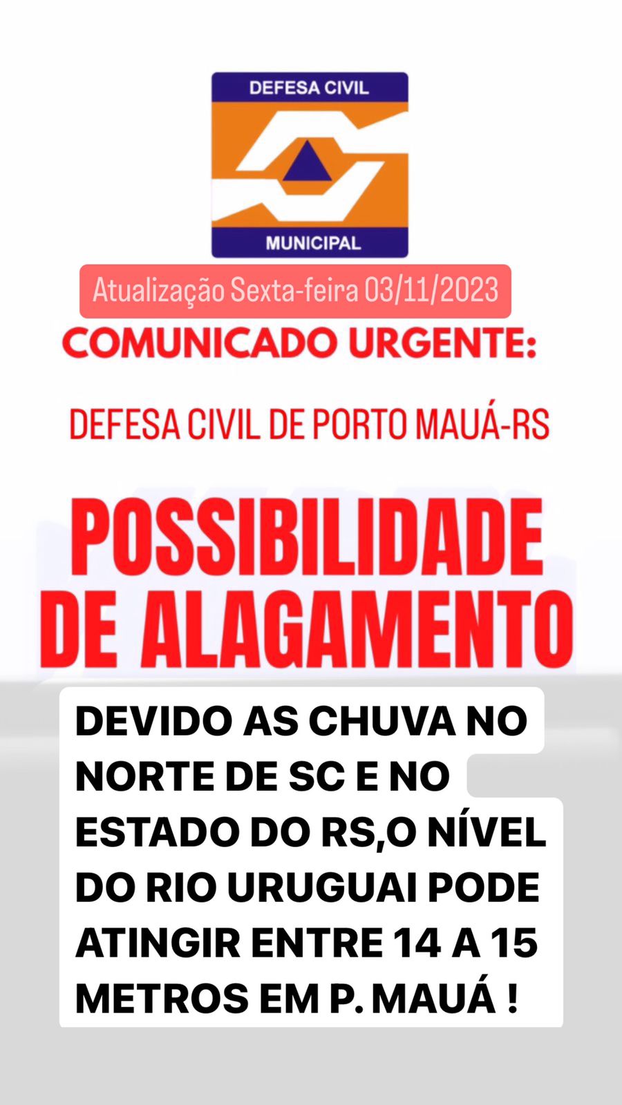 POSSIBILIDADE DE ALAGAMENTO