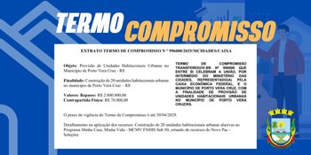 <strong>EXTRATO TERMO DE COMPROMISSO N &deg; 996000/2025/MCIDADES/CAIXA</strong>