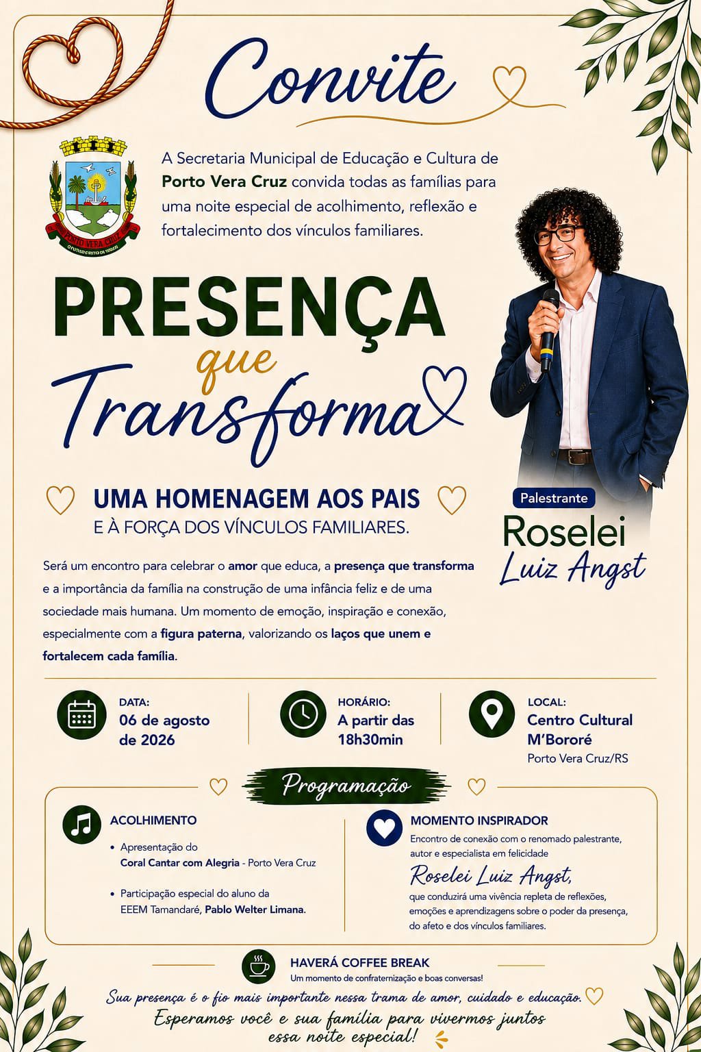 <strong>PALESTRA HOMENAGEM DIA DOS PAIS: "PRESEN&Ccedil;A QUE TRANSFORMA"</strong>