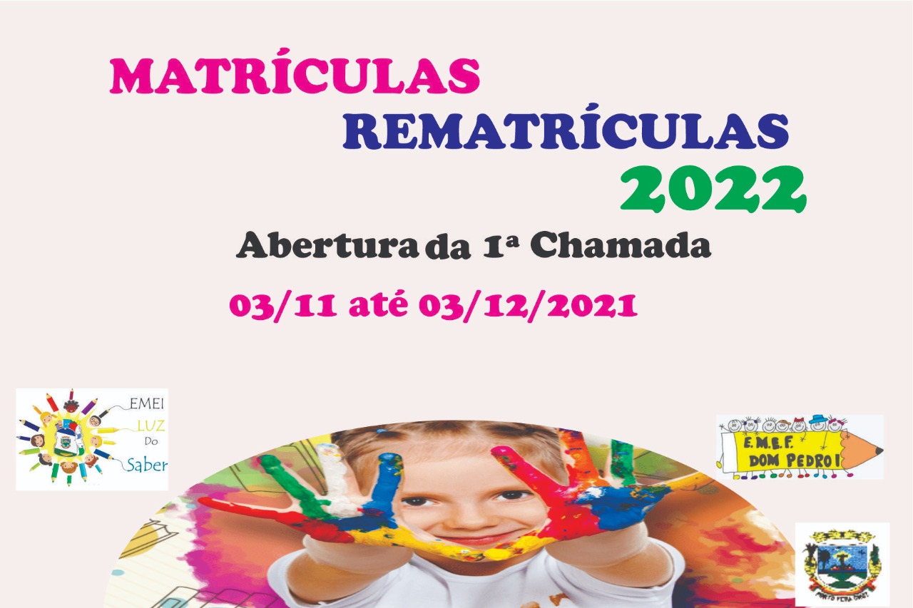 Matrículas e rematrículas rede municipal de ensino