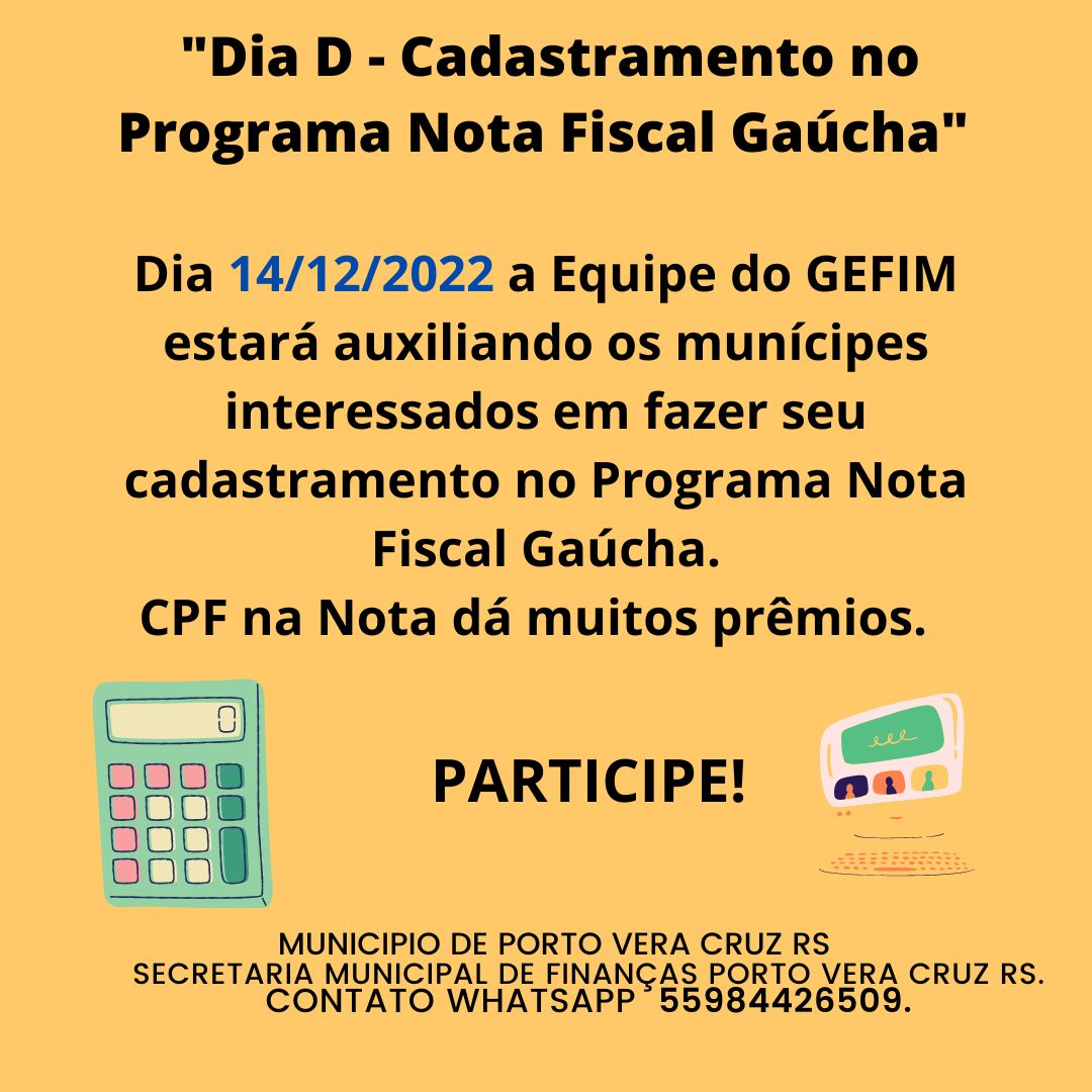 Dia D para cadastramento no NFG