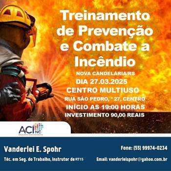 <p>TREINAMENTO DE PREVEN&Ccedil;&Atilde;O E COMBATE A INC&Ecirc;NDIO</p>