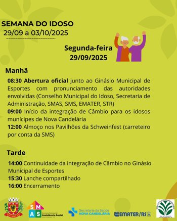 <p><strong>Semana do Idoso em Nova Candel&aacute;ria celebra a vida com programa&ccedil;&atilde;o especial </strong></p>