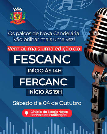 <p><strong>Nova Candel&aacute;ria ser&aacute; palco da emo&ccedil;&atilde;o e do talento musical neste s&aacute;bado com o FESCANC e o FERCANC</strong></p>