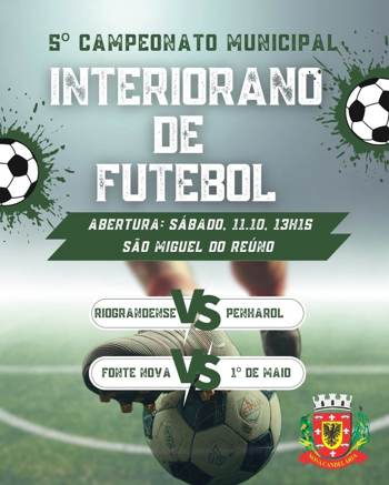 <p><strong>Futebol, Tradi&ccedil;&atilde;o e Comunidade: Neste s&aacute;bado tem in&iacute;cio o 5&ordm; Campeonato Municipal Interiorano de Futebol em Nova Candel&aacute;ria</strong></p>